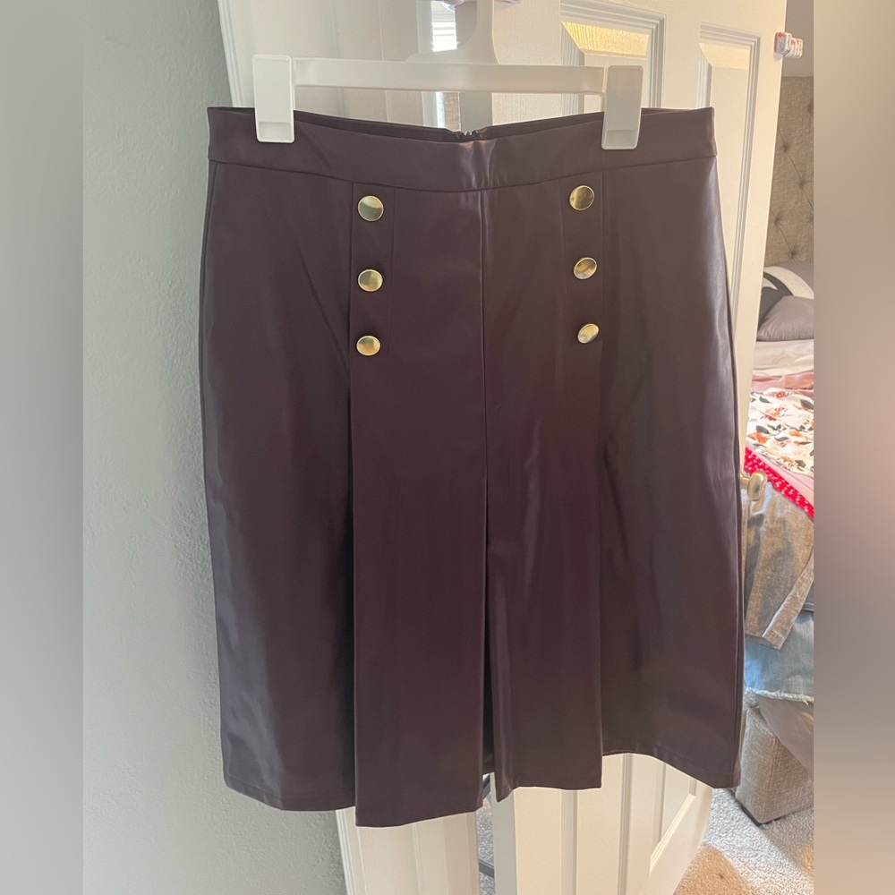 Liz Claiborne leather midi skirt